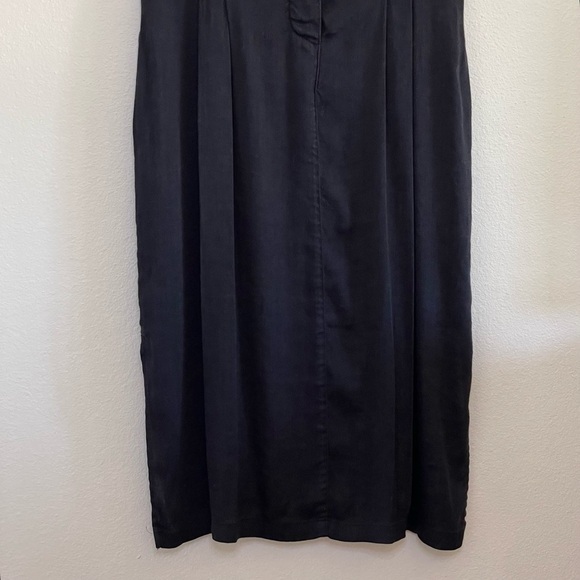 Frontrow Maison Marais Sablier Linen Blend Pleated Midi Shirt Dress Navy Small - Picture 8 of 16